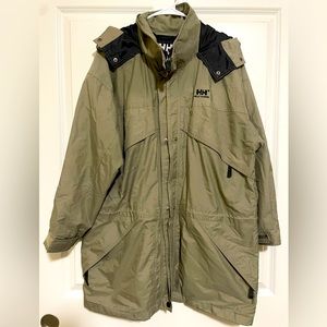 Helly Hansen Helly Tech Womens Sz L Green Hooded Utility Jacket Parka